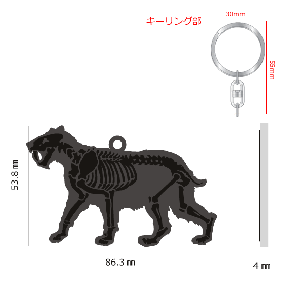 FLASHキーホルダー サーベルタイガー|ネットショップ・マインドダイレクト