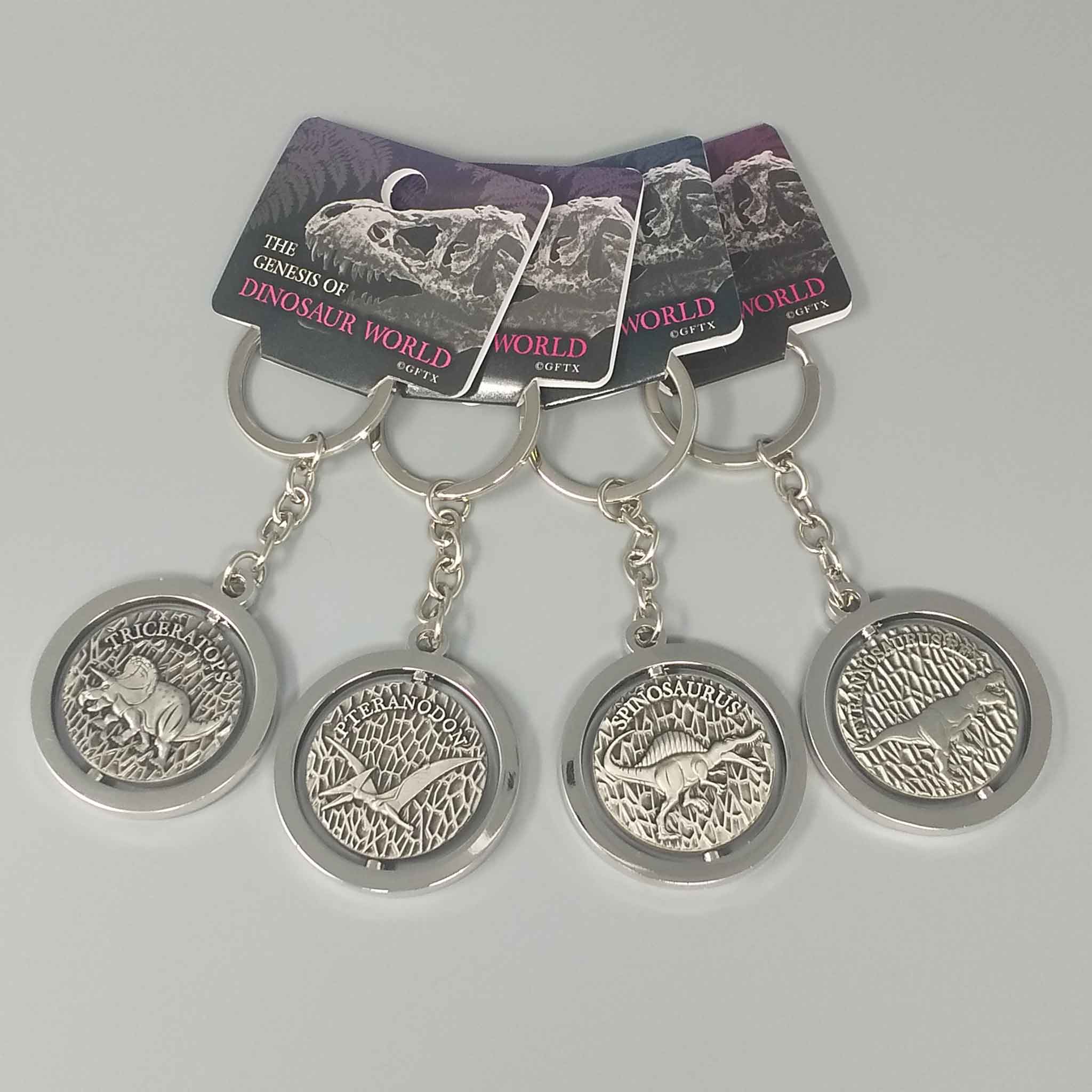 テトリケラトプス スピニングキーホルダー｜メダルがくるくる回る